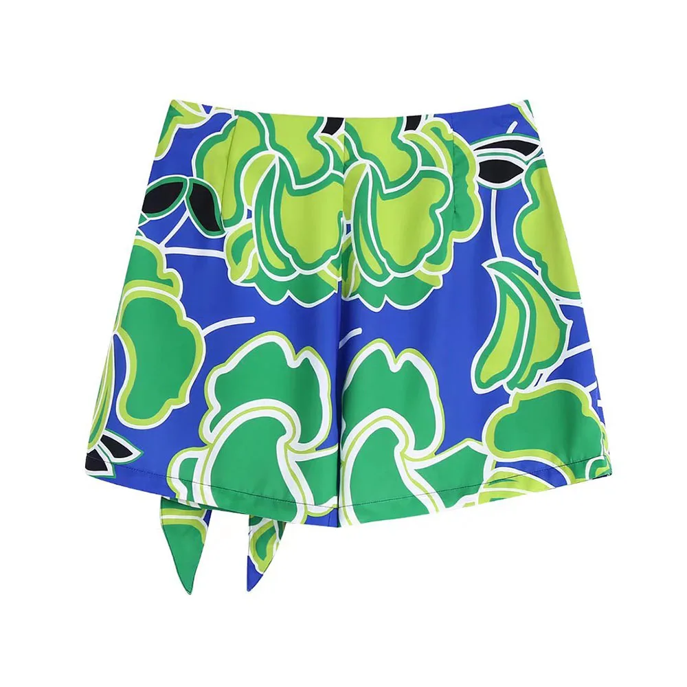 Женская летняя юбка средней длины облегающая с рисунком завышенной талией