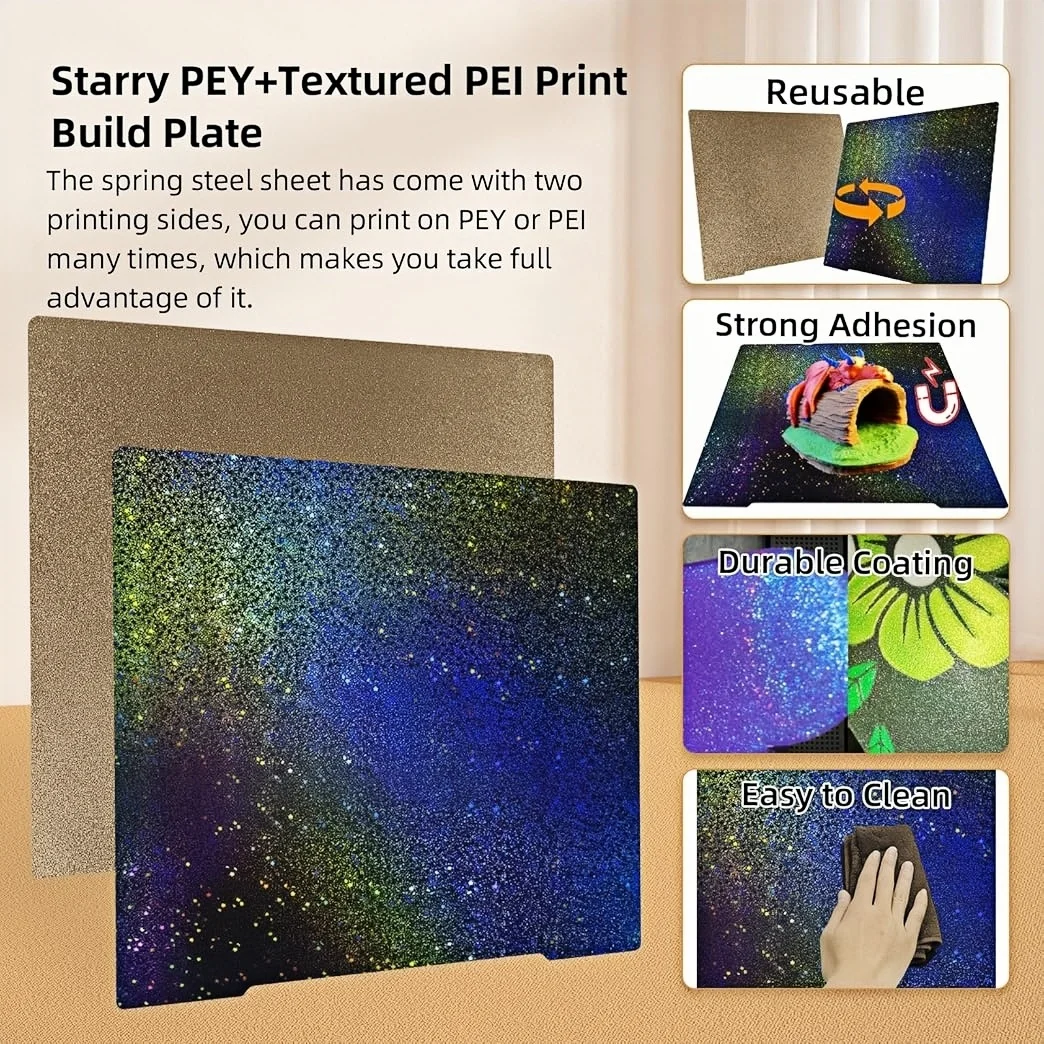 Фото Prusa MK4 MK3S PEI лист 241x254 двухсторонний гладкий PEO H1H пружинный стальной лист Pei 3D-принтер рабочая пластина для Prusa i3 MK2.5S №4