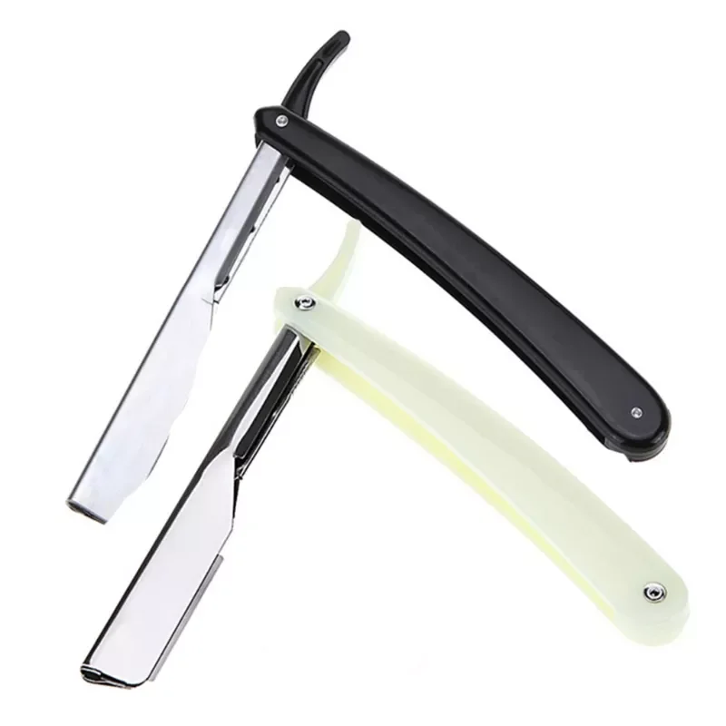 

Professional Men Straight Edge Folding Razor with Plastic Handle Classic Vintage Salon Barber Manual Beard Shaver Cutter Holder