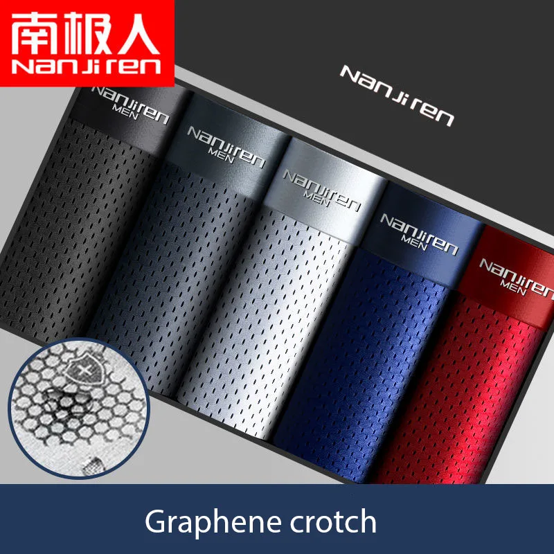 Nanjiren Man Boxers Ice Silk Sexy Underwear Calzoncillos Hombre for men Lingerie Panties Graphene Crotch Panties Boxer Shorts