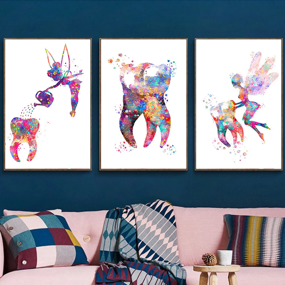 

Акварельные зубные Феи 5D алмазная живопись зубы полная круглая/квадратная Алмазная вышивка своими руками домашний декор