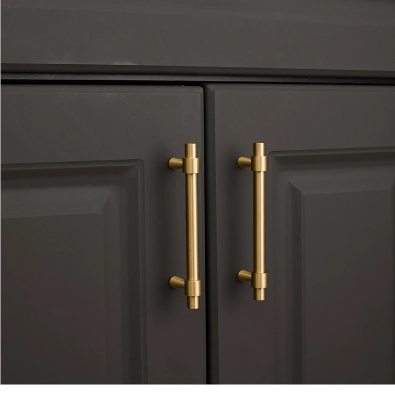 Ручки шкафа из матовой латуни сверхмощные латунные ручки для кухонных ящиков
