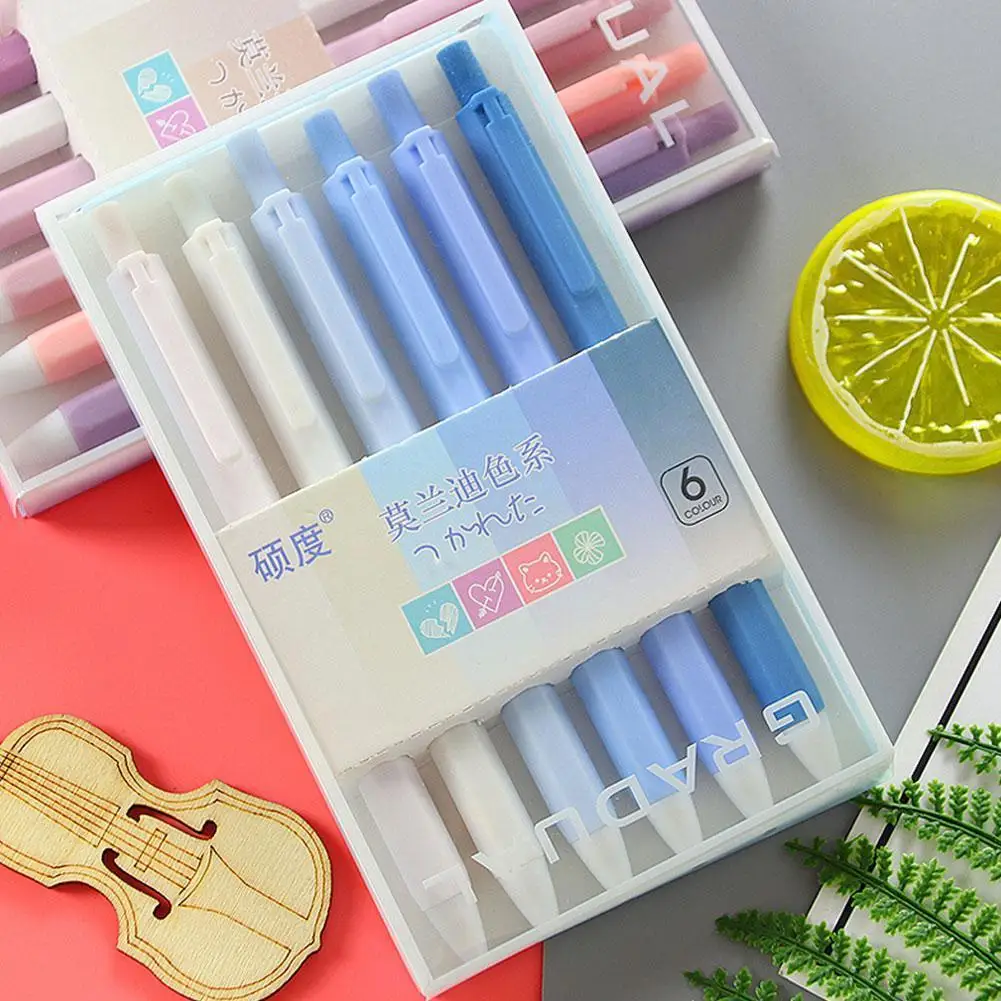 

1Box Cute Morandi Color Press Gel Pen ST Nib 0.5mm Kawaii Gift Office Student WriteStudent Signature Stationery Black Ink P H2I9