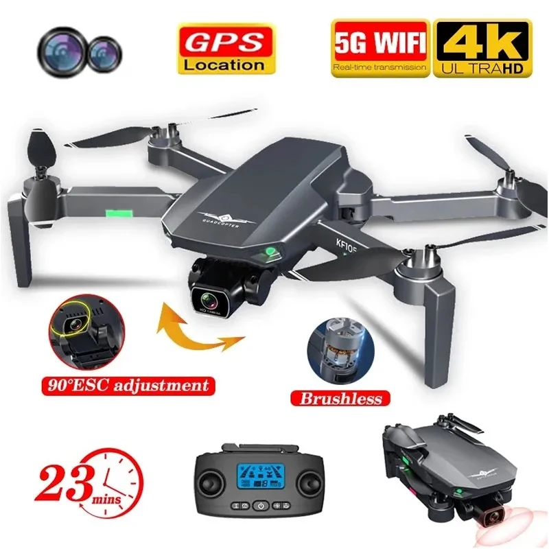 

KF105 GPS Drone 4K Professional HD Camera RC Quadcopter 5G WFI FPV Dron Folding Remote Control Airplane Brushless Motor 205g