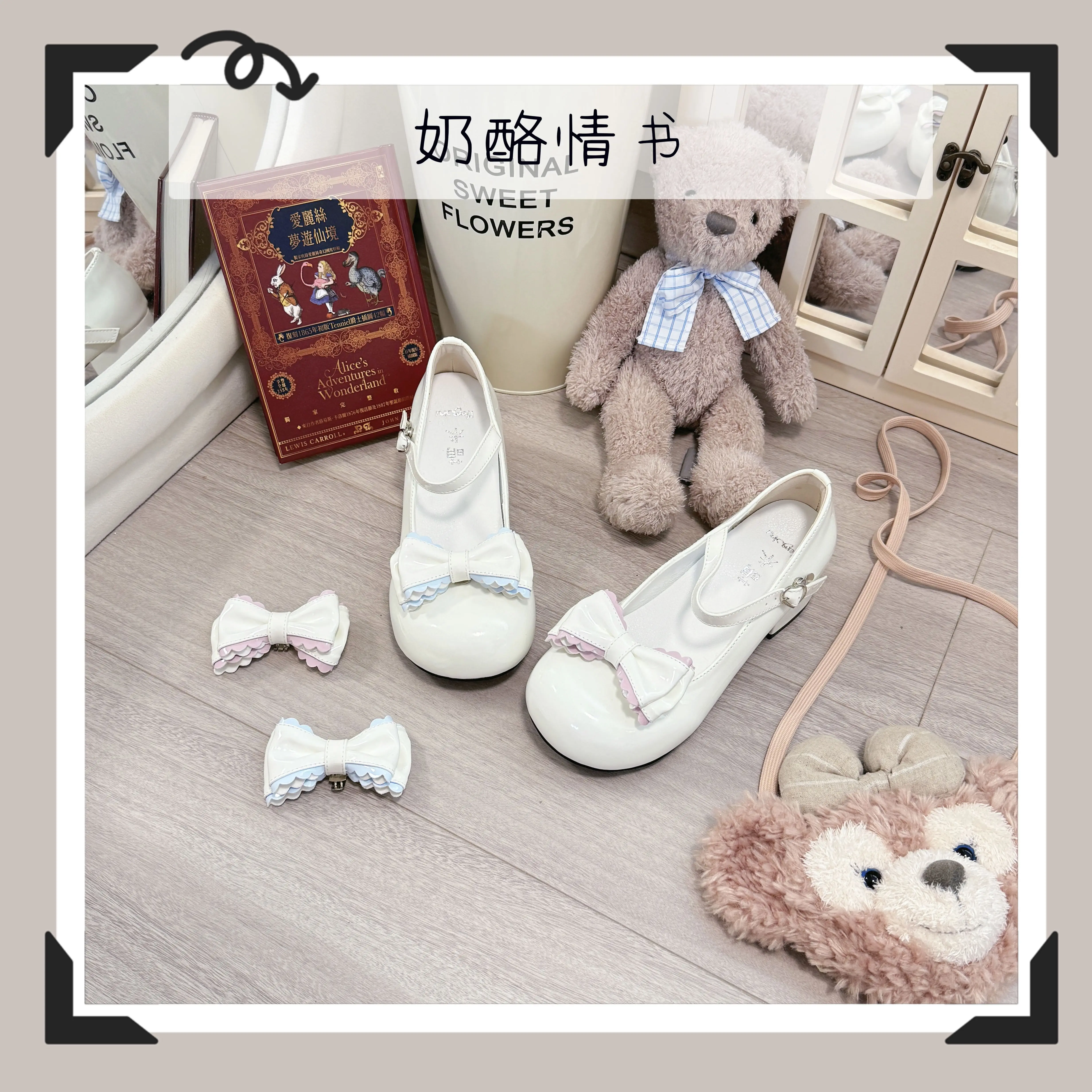 Оригинальные ботинки в стиле &quotЛолита&quot Cos Cheese с надписью Love и бантом