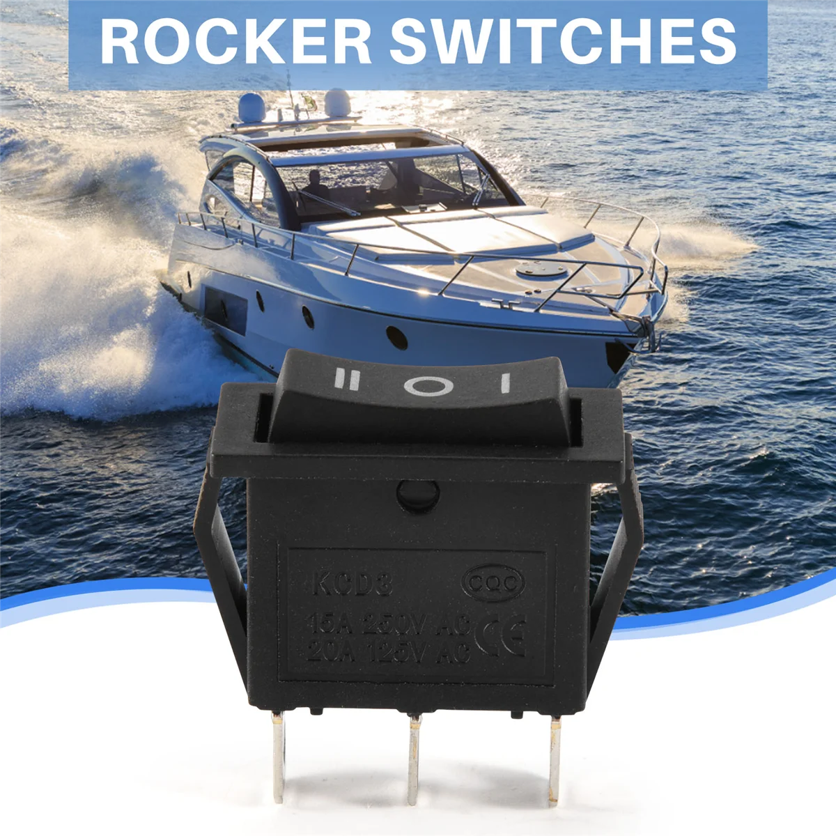 AC15A/250V 20A/125V 3-контактный SPDT ON-OFF-ON 3-позиционный кулисный переключатель