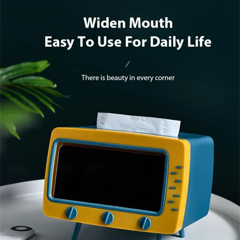 Креативный держатель для телефона 2 в 1 коробка хранения салфеток телевизора