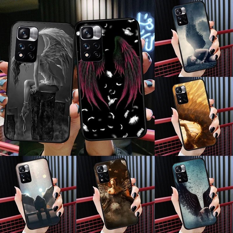 

Fallen Angel Wings Art Case For Redmi Note 11 Pro Cover For Redmi Note 10 7 8 9 Pro 10S 11S K40 K50 9A 9C 10A 10C