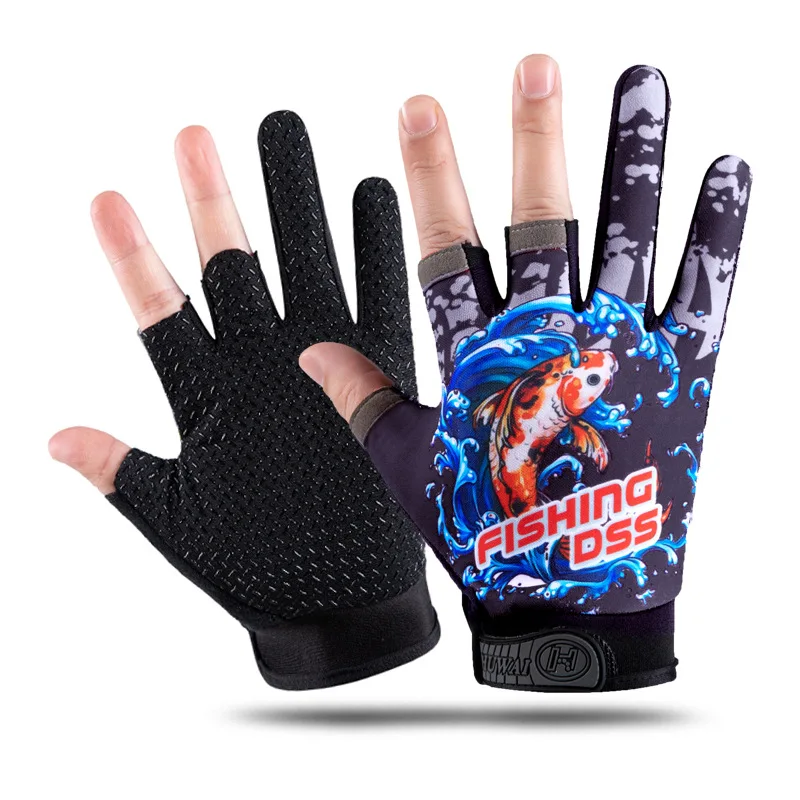 

Outdoor Cycling Gloves Leaking Three Fingers Fishing Driving Gym Male Anti-slip, Sun-proof Breathable In Summer Cycling Gloves
