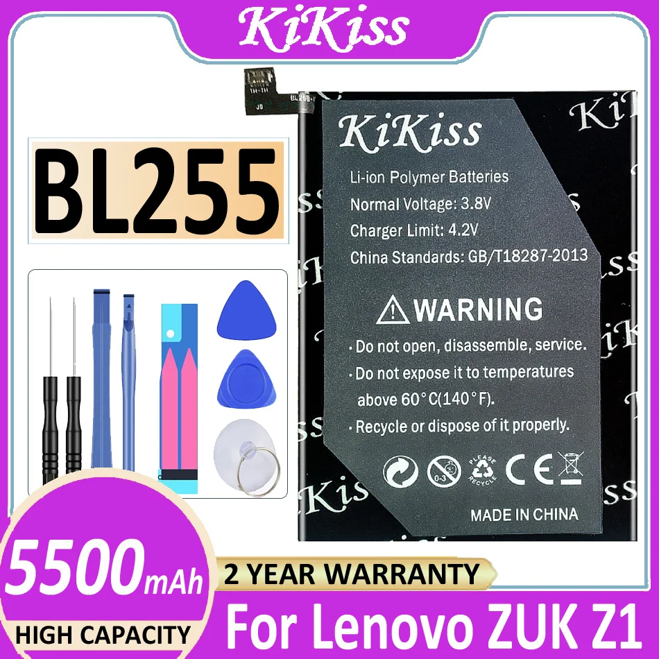 

Оригинальный аккумулятор KiKiss BL 255 BL255 5500 мАч для Lenovo ZUK Z1 Bateria + № отслеживания