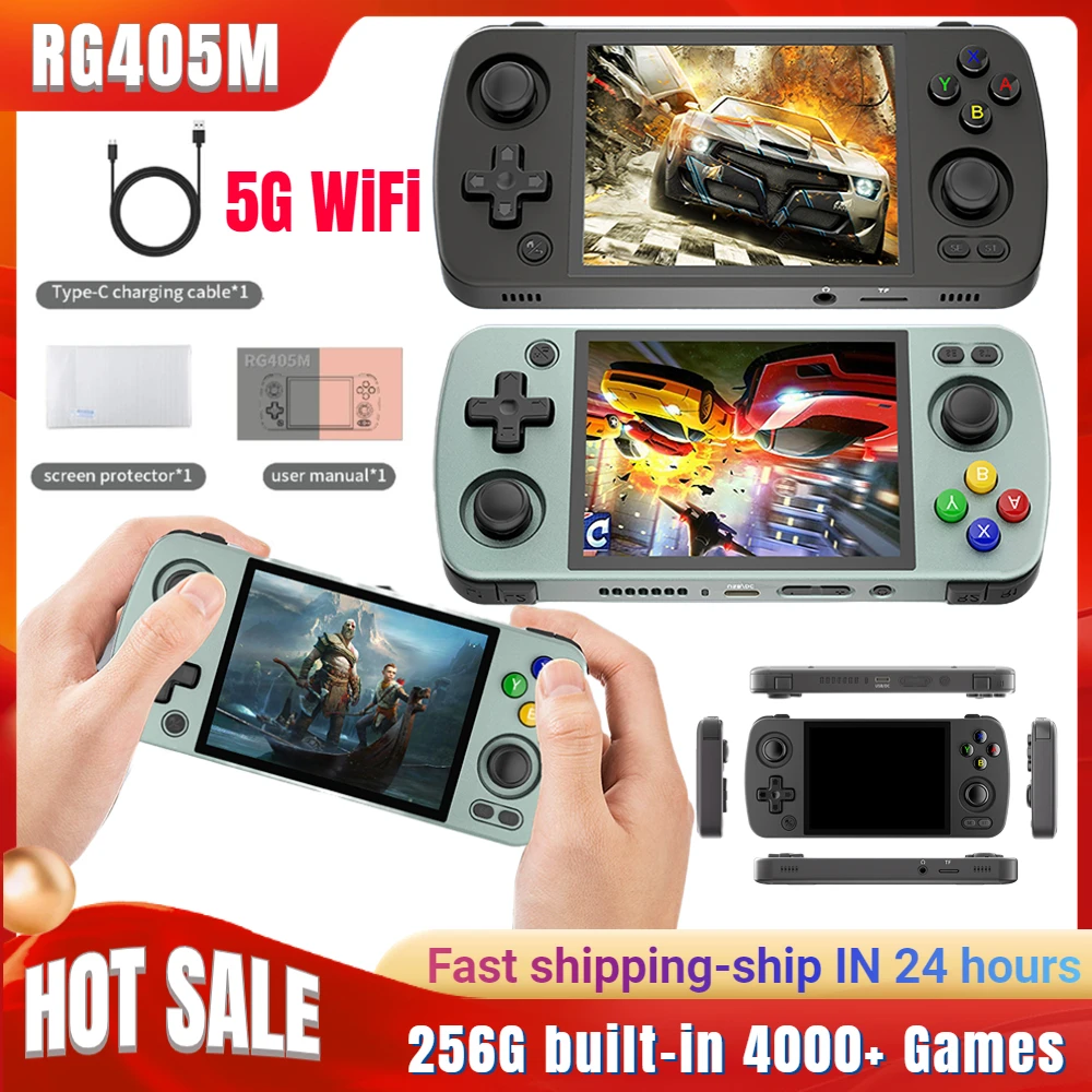 

ANBERNIC RG405M Handheld Game Player 4inch IPS Touch Screen CNC/Aluminum Alloy Android 12 Classic Retro Video Games for PS2/NGC