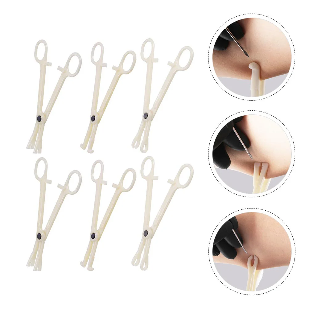 

6pcs Body Supply Pliers Remove Jewelry Pliers Clamps Disposable Septum Clamps Body Jewelry Pliers