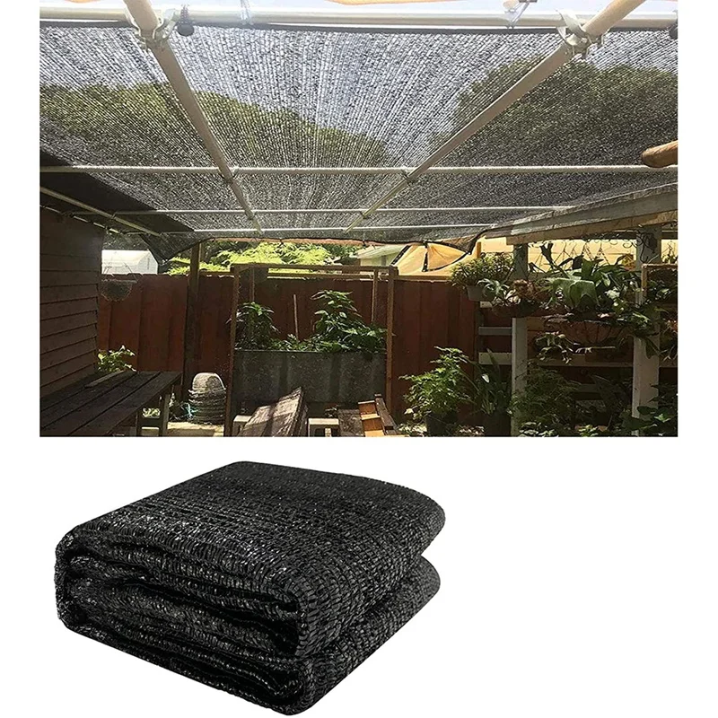 

50% 10Ft X 20Ft Sunblock Shade Cloth Cover Mesh UV Resistant Net For Garden Flower Plant Greenhouse, Black