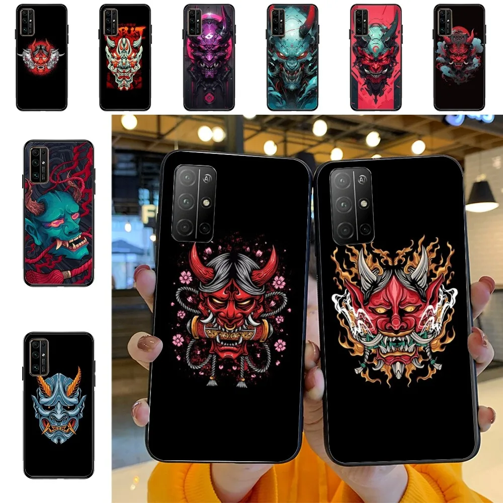 Japanese Oni Hannya Demon Mask Phone Case For Huawei Honor 10 Lite 9 20 7A 9X 30 50 60 70 Pro Plus Soft Silicone Cover