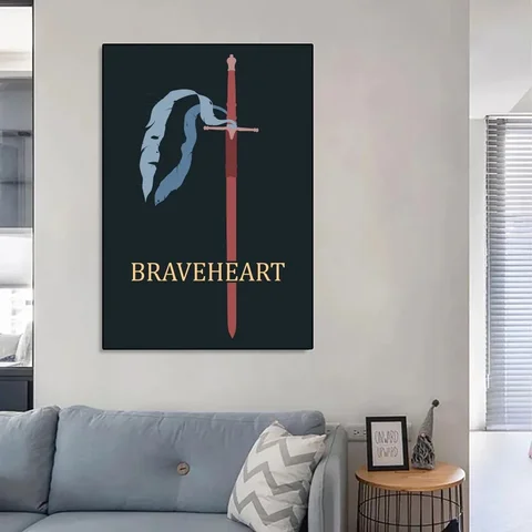 Braveheart Винтаж, классическое кино постер из крафт-бумаги, искусство, живопись, обучение, эстетическое искусство, маленький размер