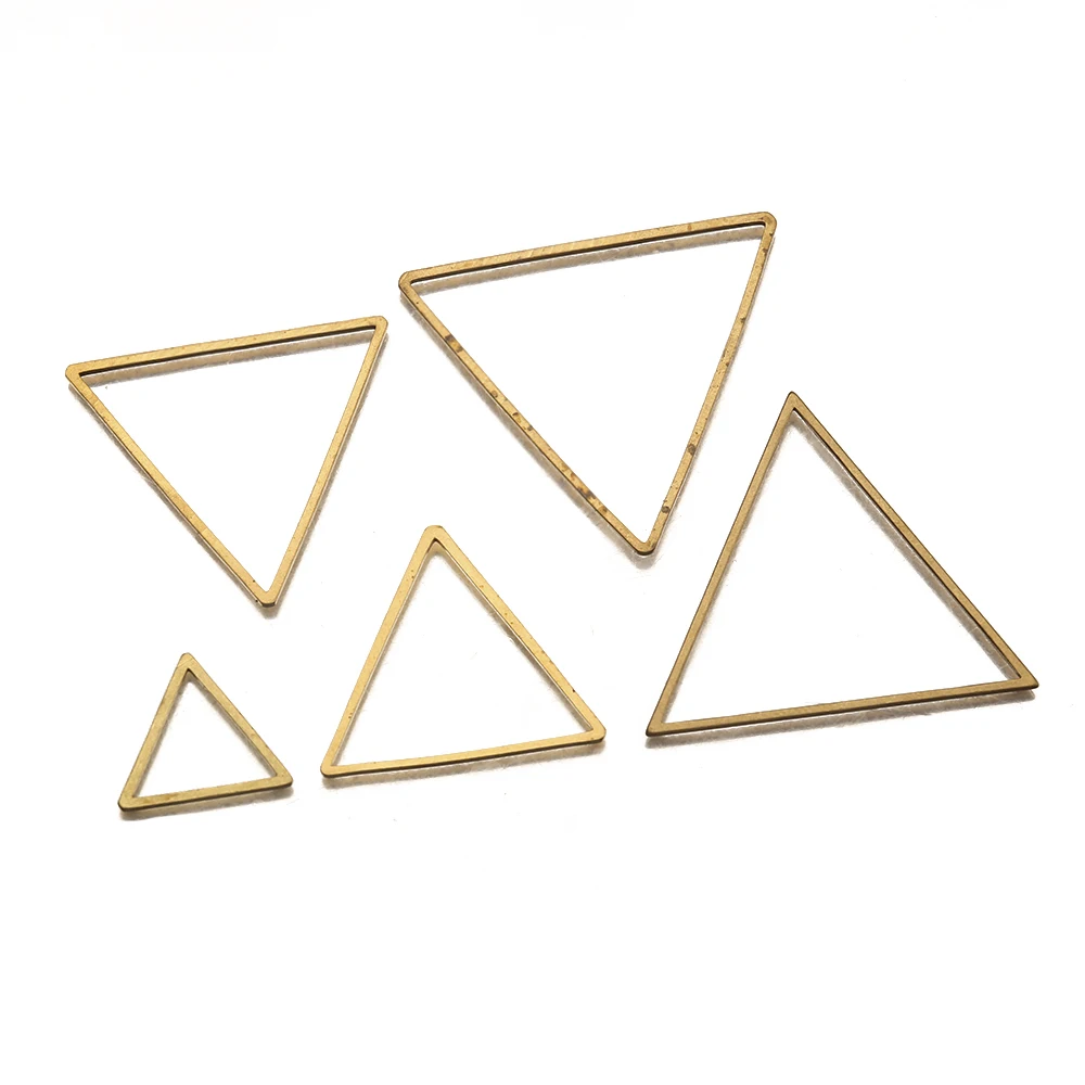 

Raw Brass Geometric Hollow Triangle Frame Triangle Charms Pendant Connectors For Diy Earrings Braacelet Earrrings Jewelry Making