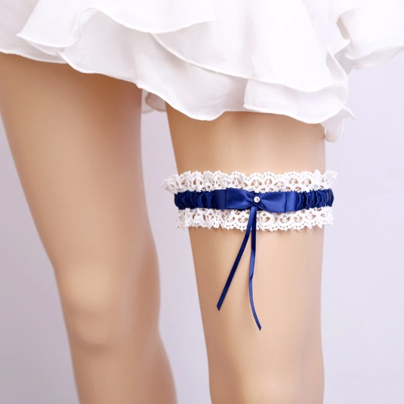 

Wedding Bridal Garter Stretch Lace Belt with Ribbon Bow for Prom Bridesmaid Dress Accessory Gift Party Favor