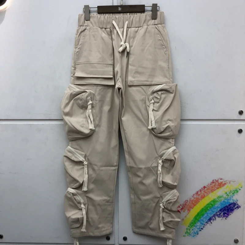 

2021ss Travis Scott Cactus Jack Whoisjacov Pocket Cargo Pants Men Women Joggers Drawstring Sweatpants Trousers