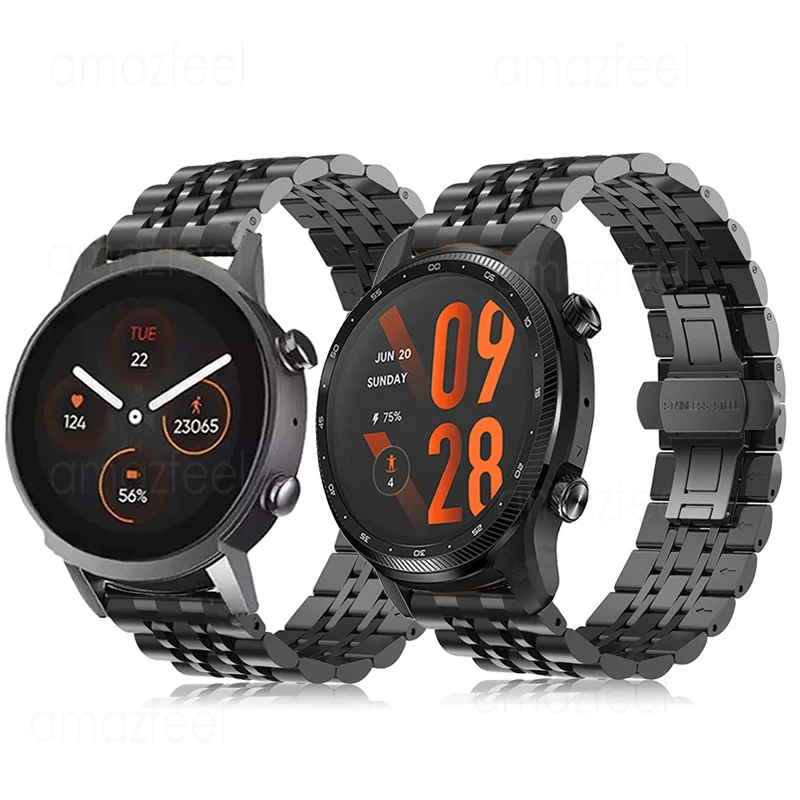

20mm 22mm Stainless Steel Strap For TicWatch E3 C2 E2 S3 Smart Watch Band Wristband For TicWatch Pro 3 Ultra GPS LTE Bracelets