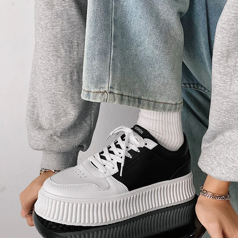 

Men Casual Shoes Harajuku Platform Shoes Men Vulcanized Shoes Lace Up Thick Sole Casual Shoes Zapatos De Hombre