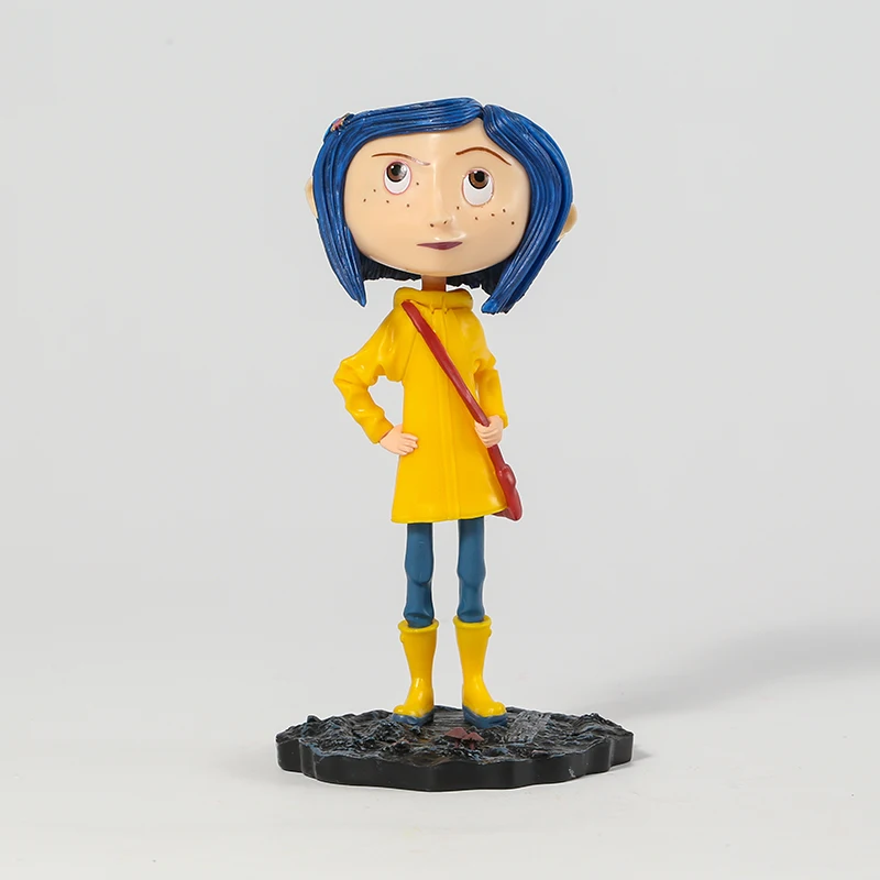 NECA Coraline в полоску рубашка/желтый дождевик 7 дюймов ABS/ПВХ экшн-фигурка игрушка