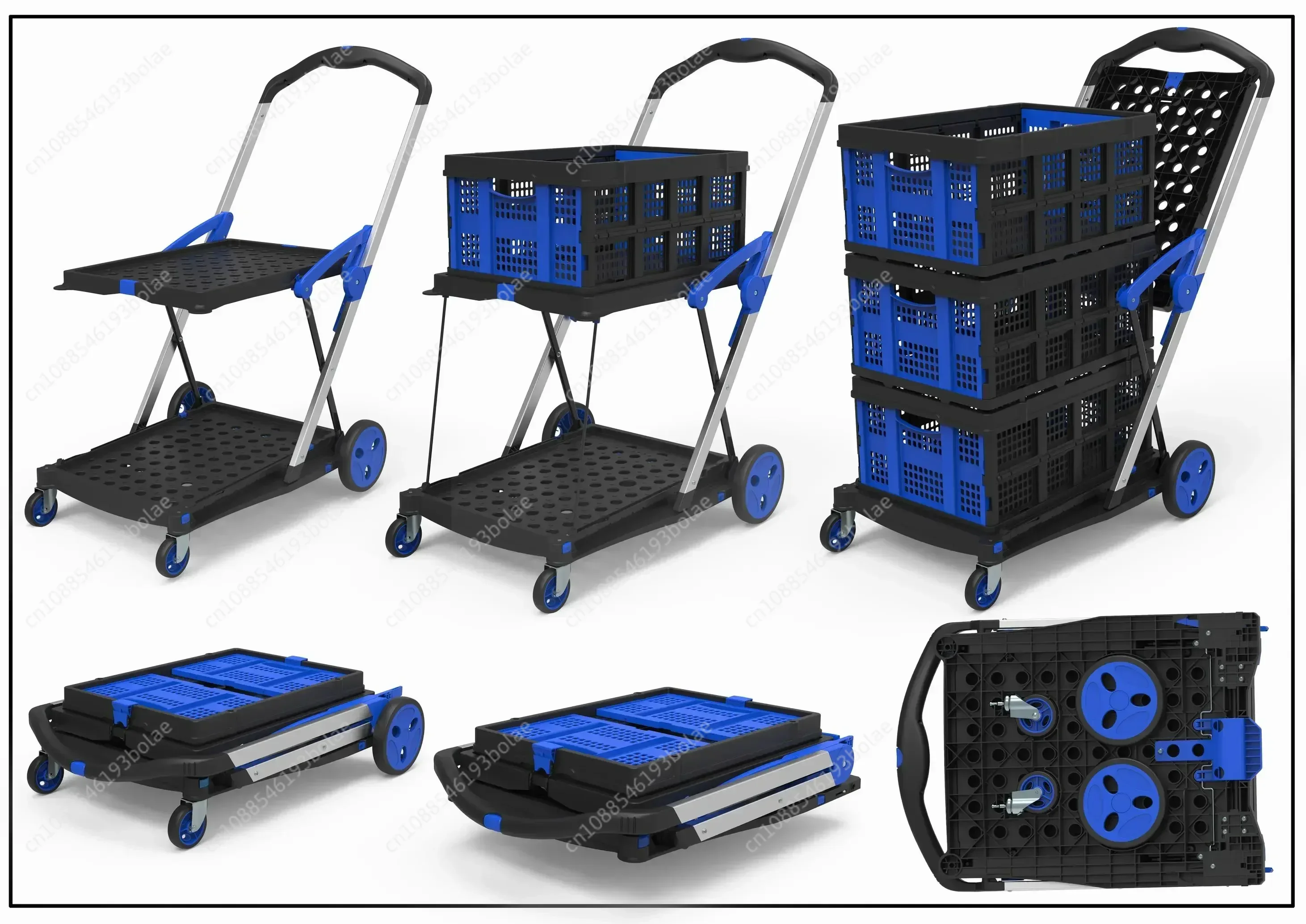 Фото Carrello della spesa in alluminio esseo con scatola portaog pequeno carrello pieghevole a DALio strato №2