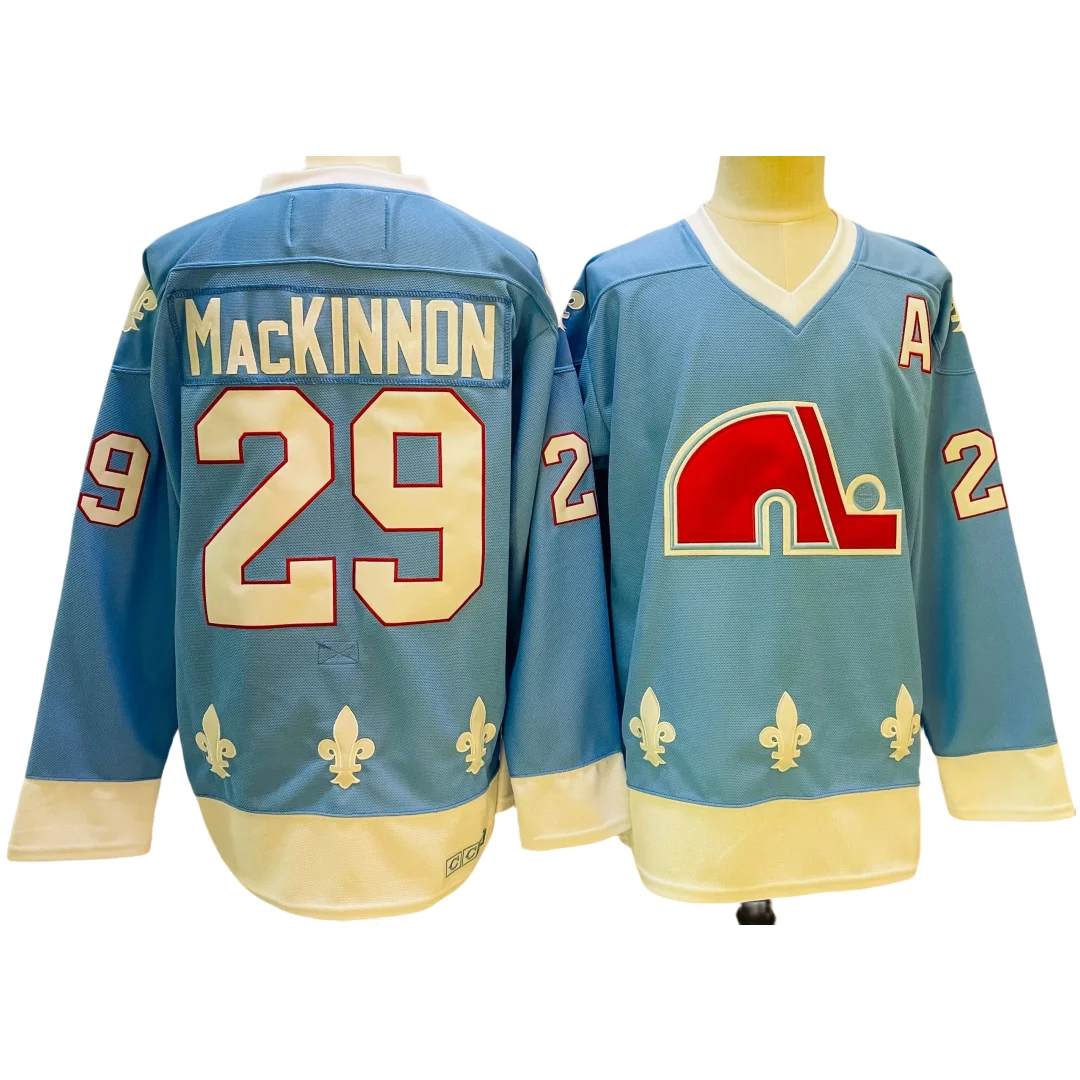 

Ice Hockey Jersey MacKinnon Jersey Quebec Jersey 96 Rantanen Jersey Retro Sport Sweater Old Team Stitched Letters Numbers Tops