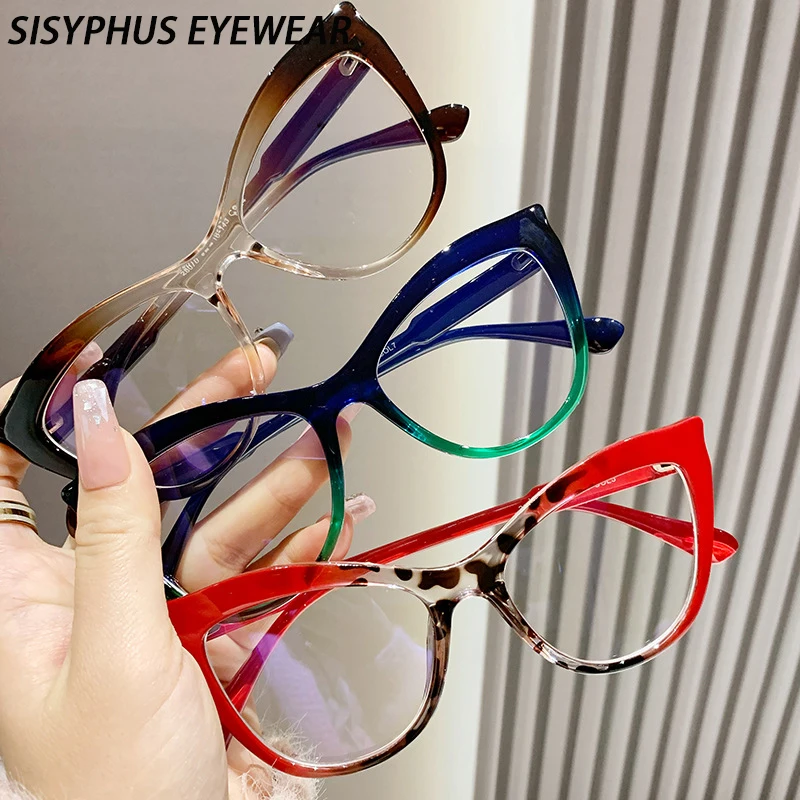 Плоская зеркальная цветная индивидуальная оправа для очков кошачий глаз Новинка