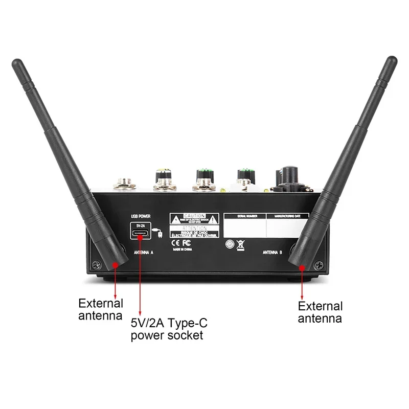 Беспроводной микрофон с аудиомикшером 4-канальный для караоке Bluetooth DJ студии ТВ
