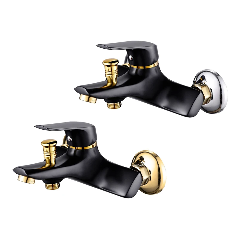 

Bathroom Shower Faucet Valve 2-Function Outlet Bathtub Valve Shower Nozzle Tap Wall Mounted Single Handle Cold Hot Water Mixer