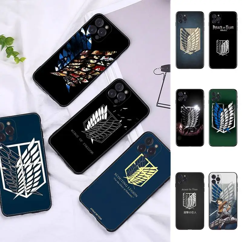 

Anime attack on Titan Phone Case Silicone Soft For iphone 14 13 12 11 Pro Mini XS MAX 8 7 6 Plus X 2020 XR Shell