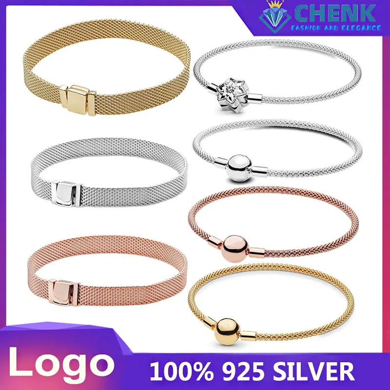 

2022 Silver Bracelet For Original Beads With Logo Engraved Heart Butterfly 598616C01 Bracelet mother's day bracelet