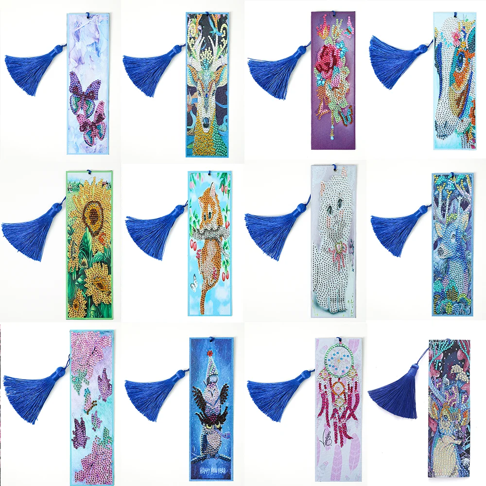 DIY Diamond Painting Bookmark Diamond Art Bookmarks Cross Stitch Embroidery Kit Book Mark for Adult Children DIY Art Craft Gift
