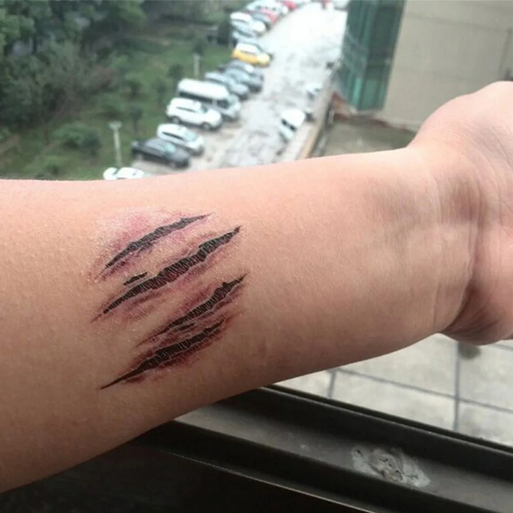 

Party Tattoo Stickers Halloween 1pcs Accessory Bachelorette Parties Bloody Injury Festivals Long Last For 5-7 Days