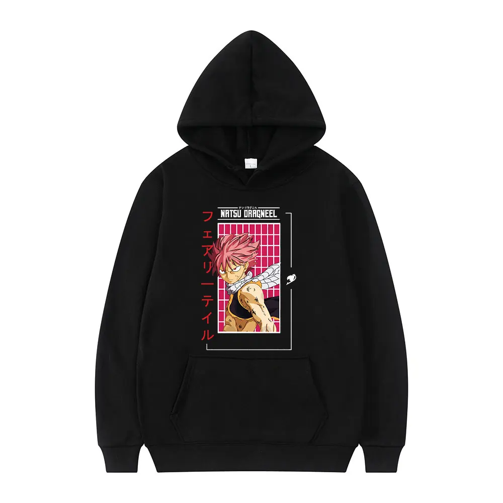 

Anime Fairy Tail Natsu Dragneel Harajuku Popular Comic Print Winter Long Sleeve Thick Loose Casual Man Hoodie Oversized Hip Hop