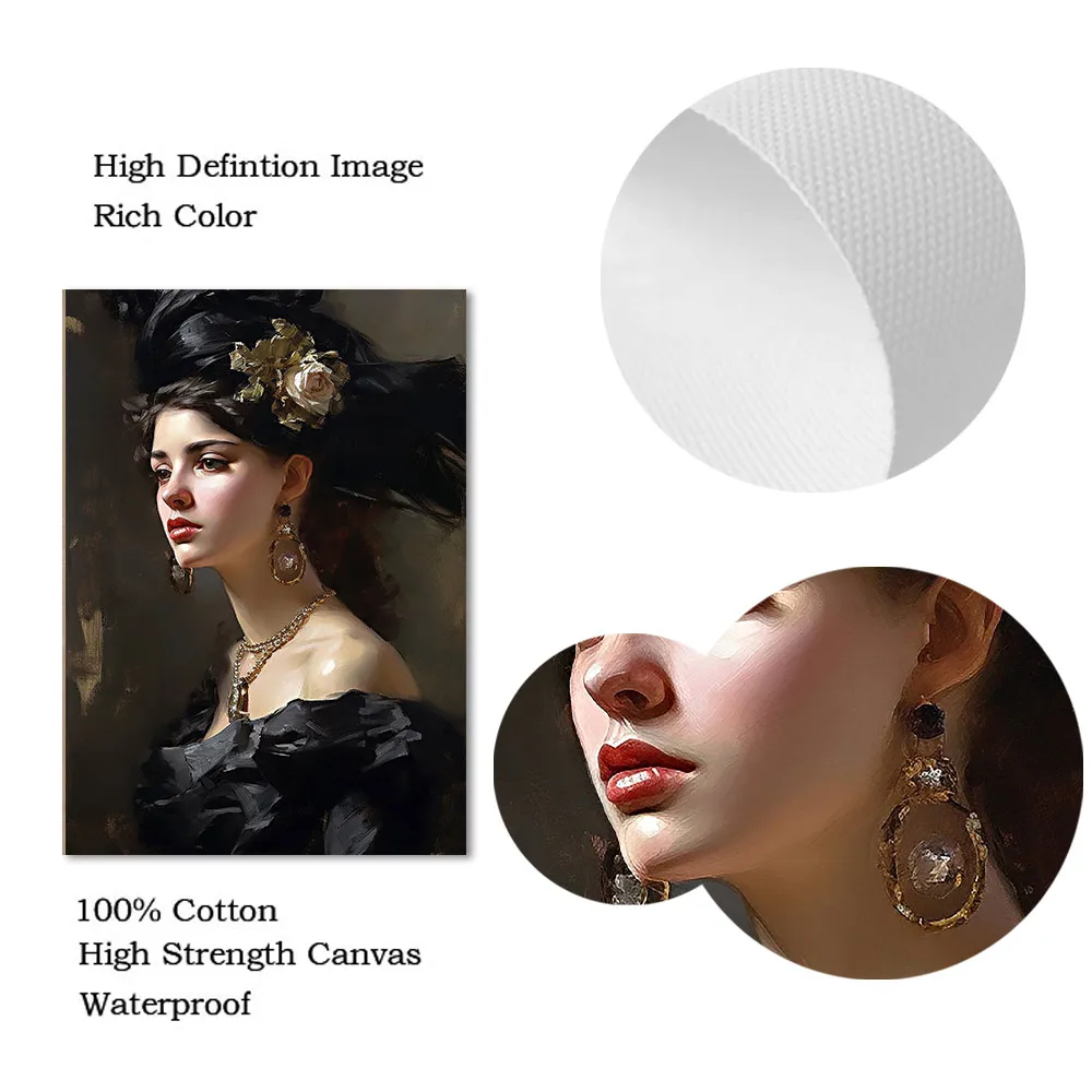 Классическая картина маслом Постер винтажная Картина на холсте портрет молодой