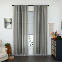 grey cotton linen embroidered curtains with tassels living room curtains interior for home blackout curtain for bedroom gazebo