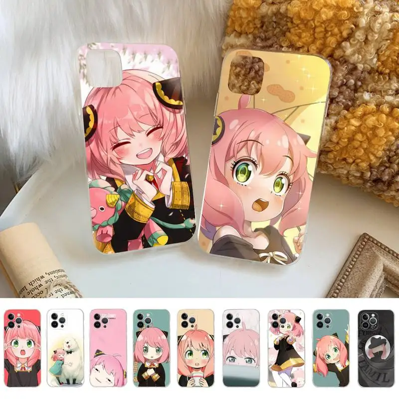 

Spy×Family Anya Forger Phone Case Silicone Soft for iphone 14 13 12 11 Pro Mini XS MAX 8 7 6 Plus X XS XR Cover