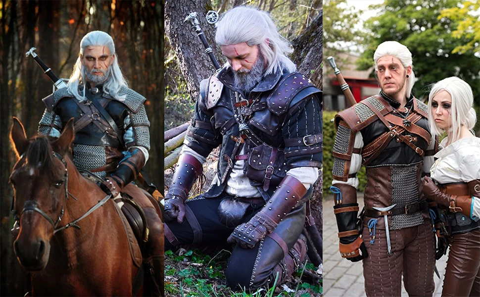 White Straight Wigs for Men