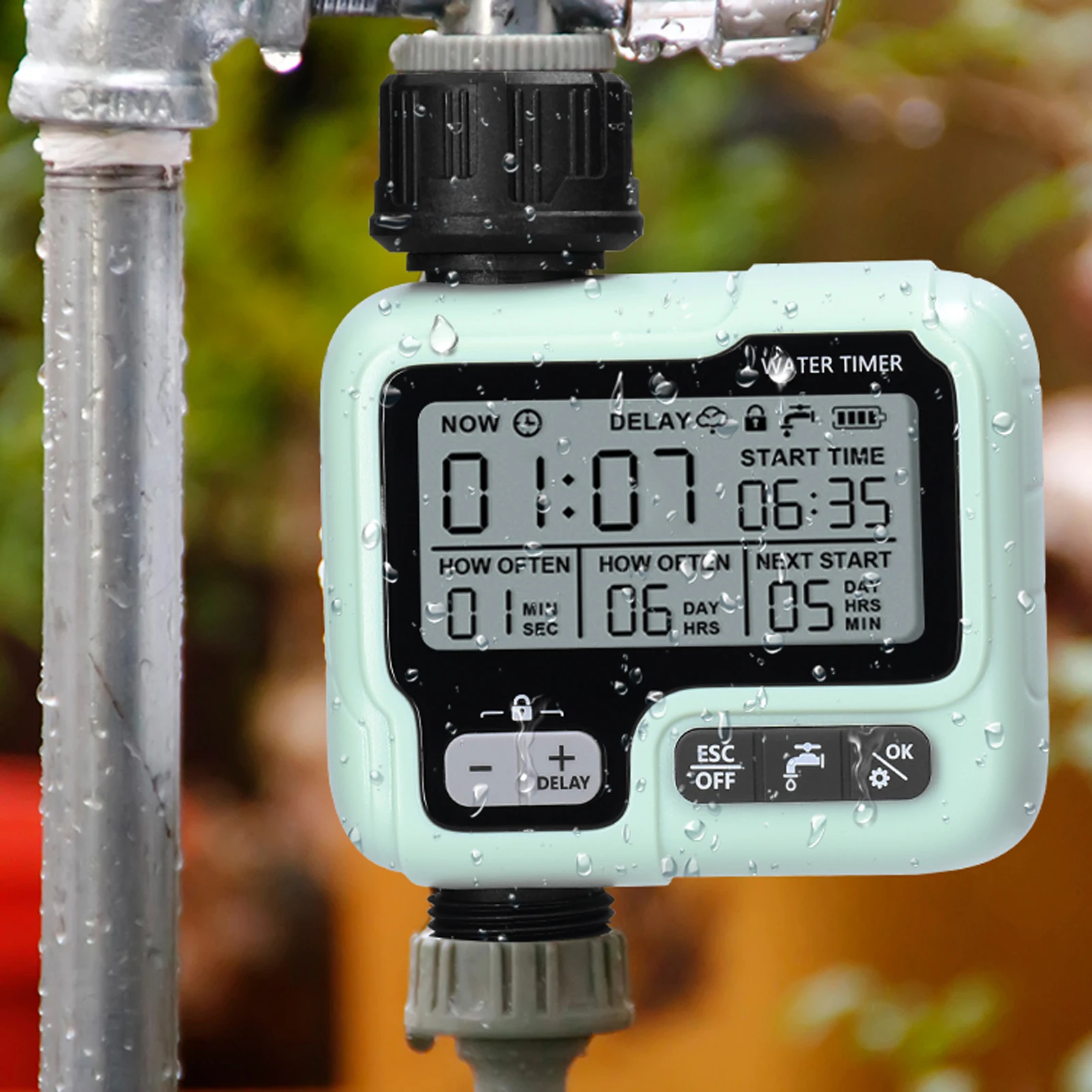 

Watering Timer Automatic Irrigator Controller Home Garden Delayed Watering Automatic Drip Irrigation System IPX5 Waterproof