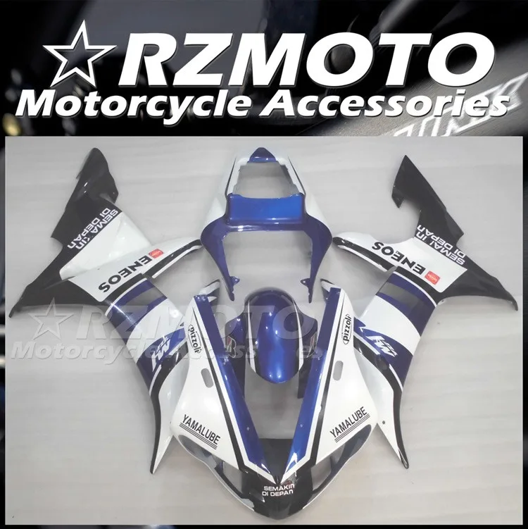 

4Gifts New ABS Whole Motorcycle Fairings Kit Fit For YAMAHA YZF-R1 2002 2003 02 03 Bodywork Set Blue White