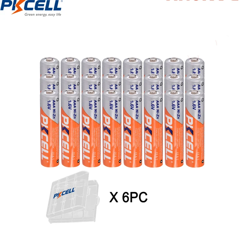 

Аккумуляторные батареи PKCELL AAA NIZN, 1,6 МВт/ч, В, 24 шт.