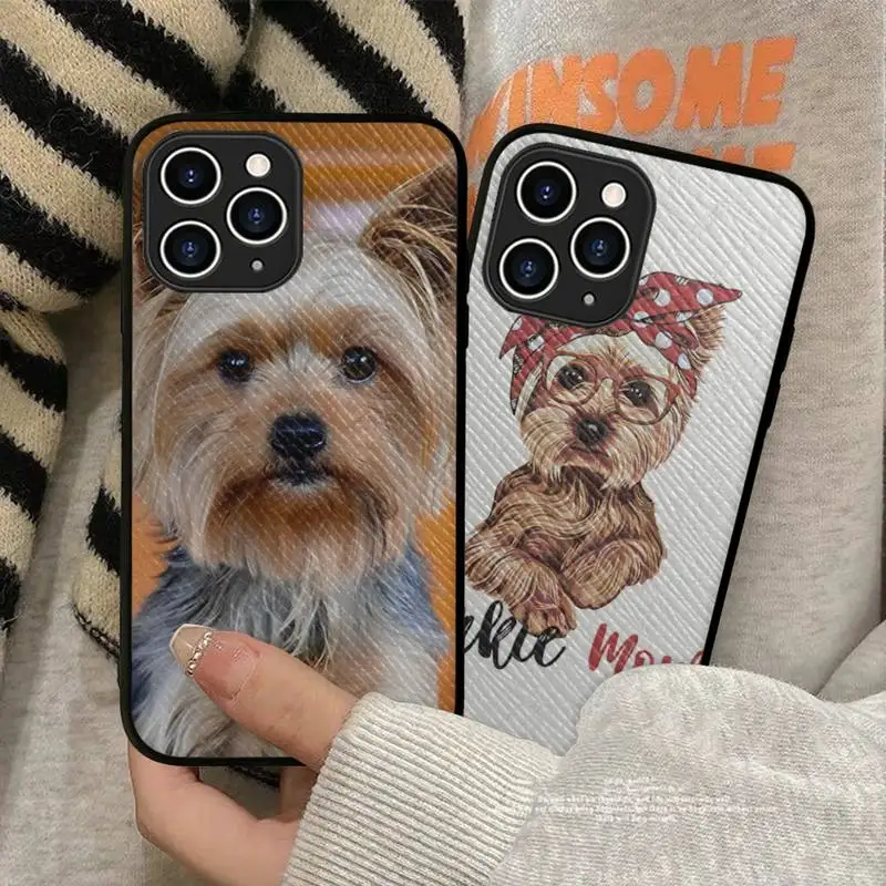 

Mini Yorkshire Terrier Dog Phone Case Hard Leather Case for iPhone 11 12 13 Mini Pro Max 8 7 Plus SE 2020 X XR XS Coque