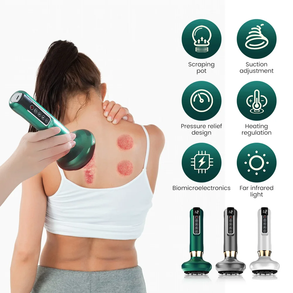 

12/6 Level Electric Vacuum Cupping Massager Body Guasha Scraping Fat Burning For Body Anti-Cellulite Suction Cup Gua Sha Massage