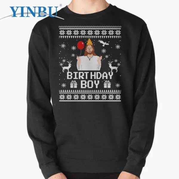 

Мужской пуловер с изображением Иисуса на день рождения