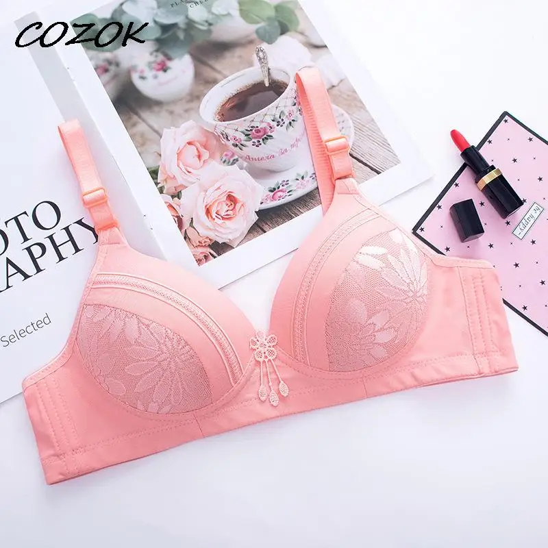 

COZOK Sexy Lace Bra For Women Push Up Women Crop Top Underwear Seamless Small Breast Backless Female Bralette Lingerie Brassiere