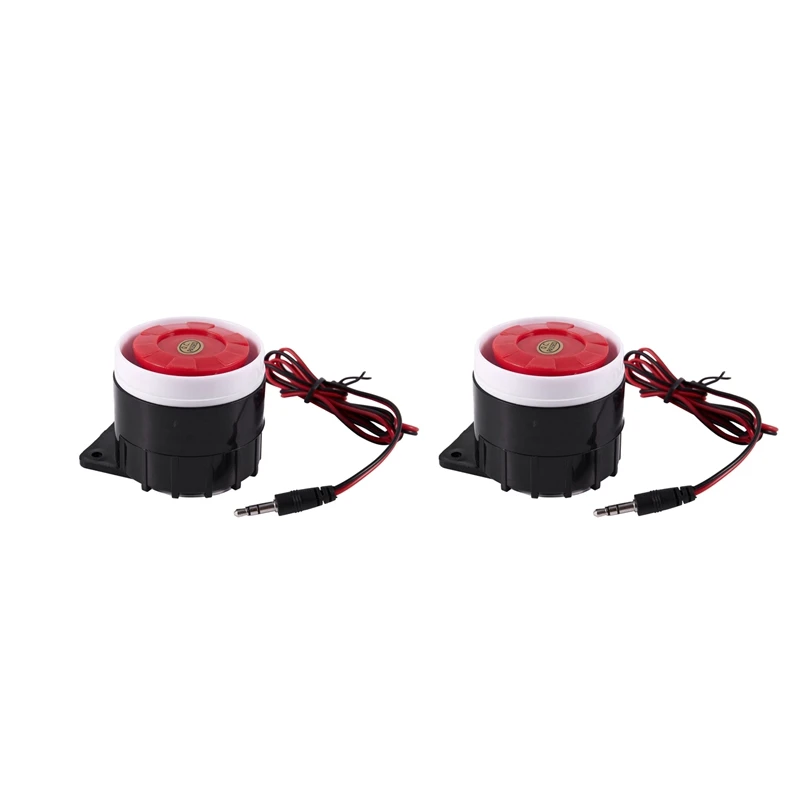 

2X Continuous Sound Decibel Piezo Buzzer IC Alarm Speaker DC 12V 120Db Black+Red