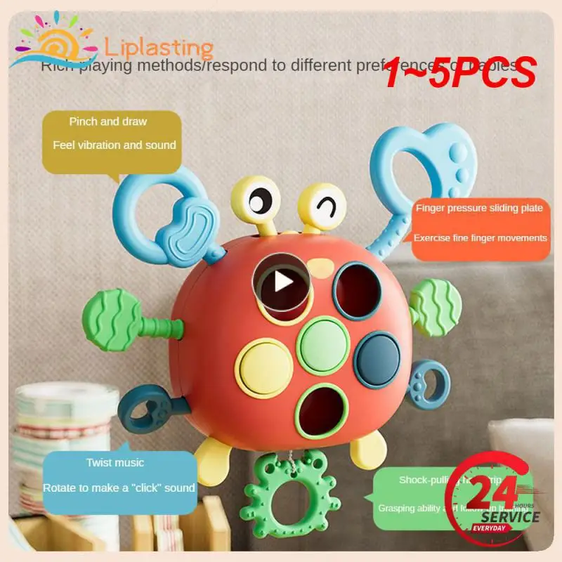 

1~5PCS Montessori Sensory Toys Silicone Pull String Toys Baby Activity Motor Skills Development Educational Toy for Babies 1 2 3