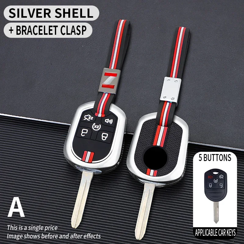 5-кнопочный металлический чехол для автомобильного ключа, чехол для Ford Taurus X Escape для Mustang Expedition Edge Explorer Focus, аксессуары