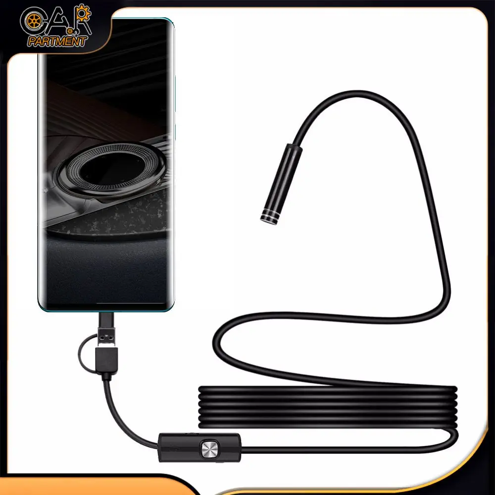 

Built-in 6 Led Lights Inspection Camera High Resolution 3 In 1 Mini Usb Endoscope Endoscope Wire Borescope Flexible Wire Black